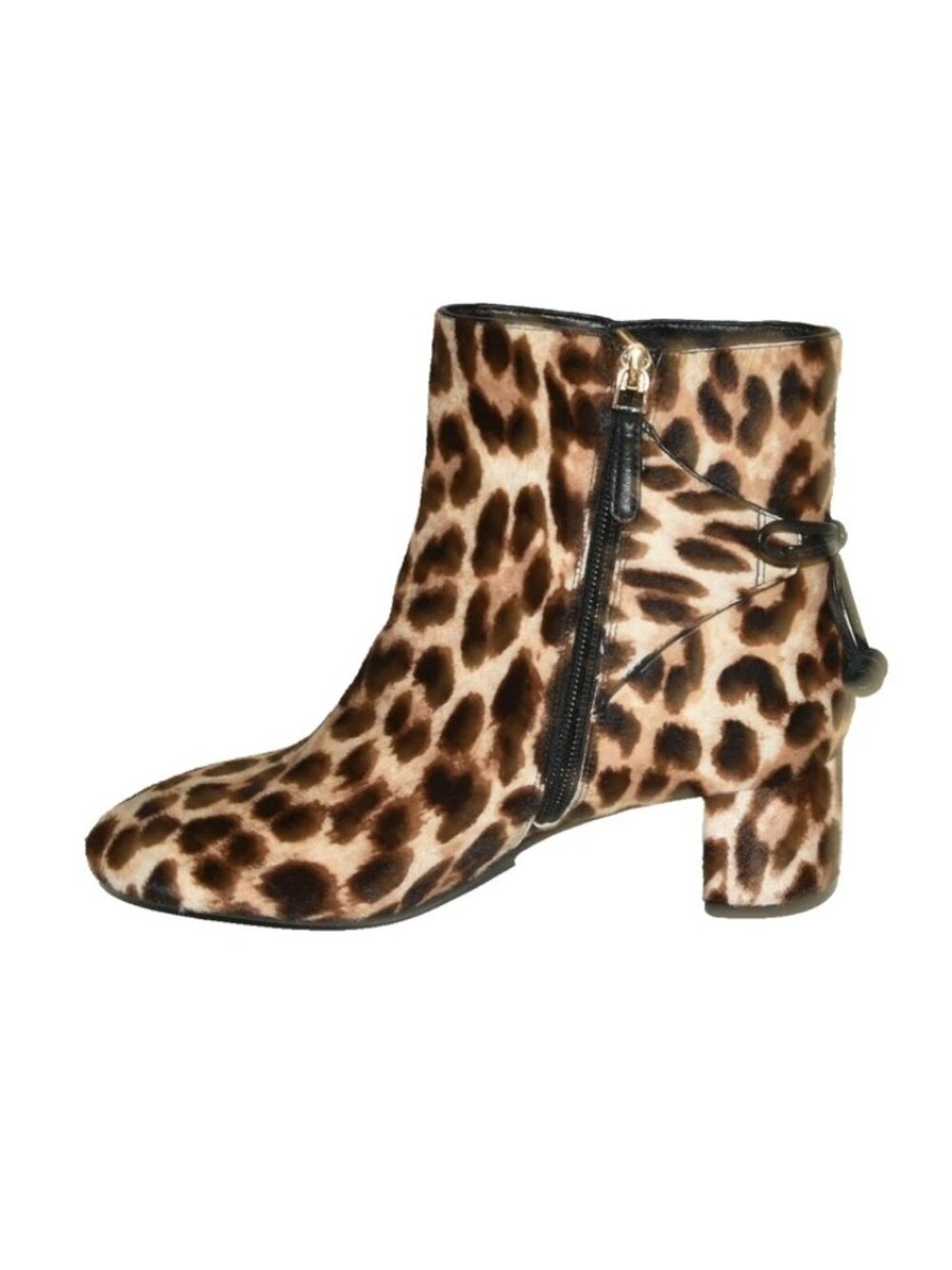 New! Tory Burch Laila Genuine Calf Hair Bootie Leopard Size 6 DD20